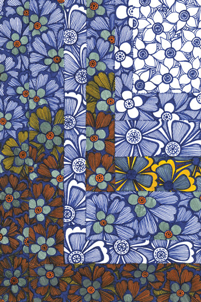 Blue Abstract Flower Design Postcard